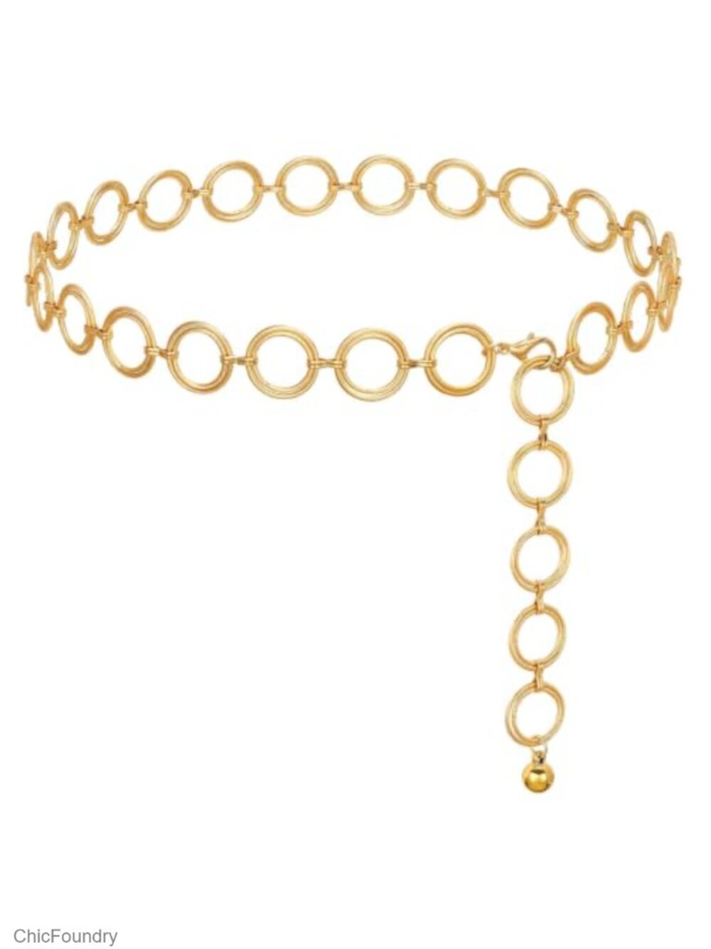 Adjustable Gold Waist Chain Belt for Women Tassel Metal